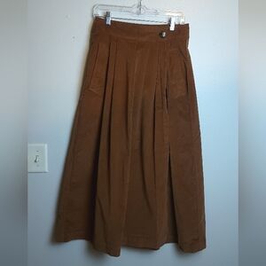Lilla P Brown Pleated Skirt